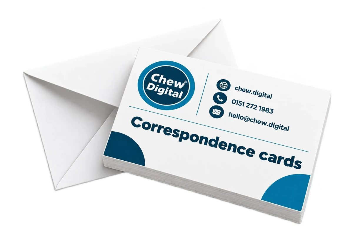Chew Digital® correspondence cards product mockup