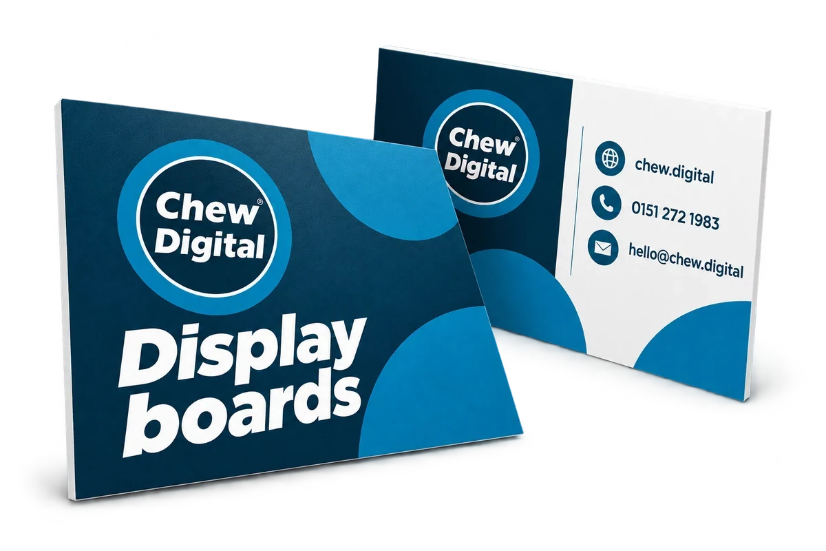 Chew Digital® display boards product mockup