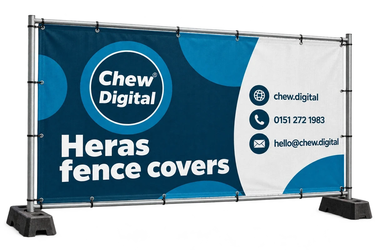 Chew Digital® heras fence covers product mockup