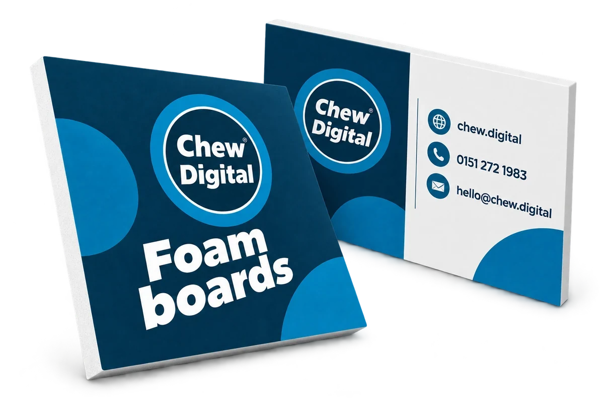 Chew Digital® foam boards product mockup