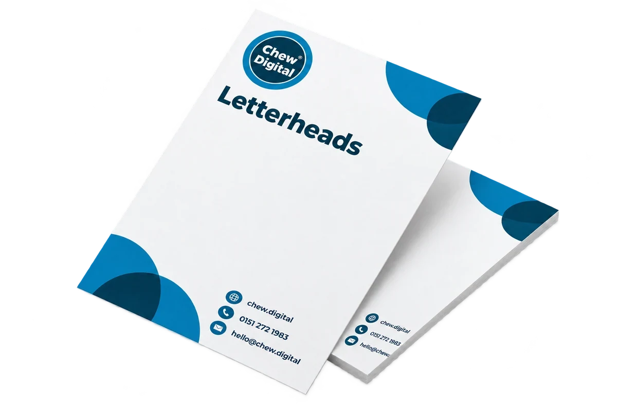 Chew Digital® letterheads product mockup