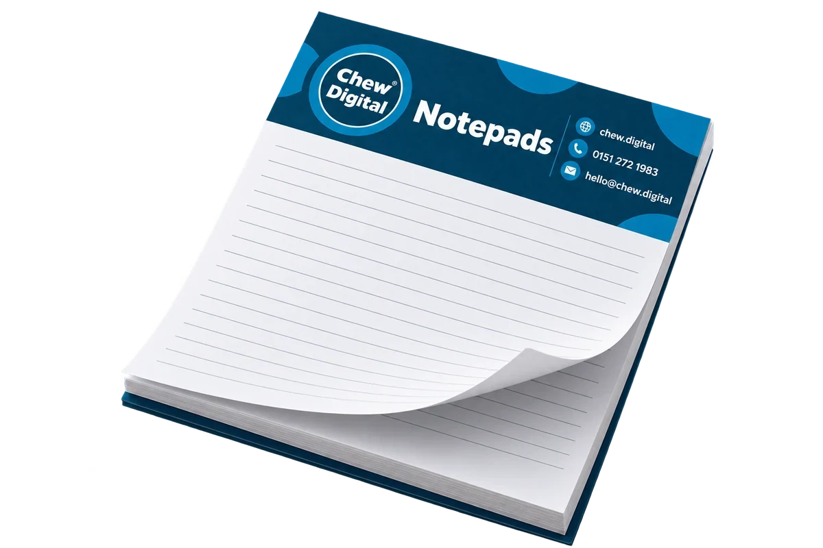 Chew Digital® notepads product mockup