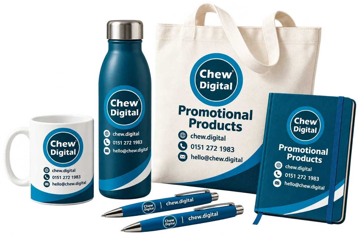 Chew Digital® promotional products product mockup
