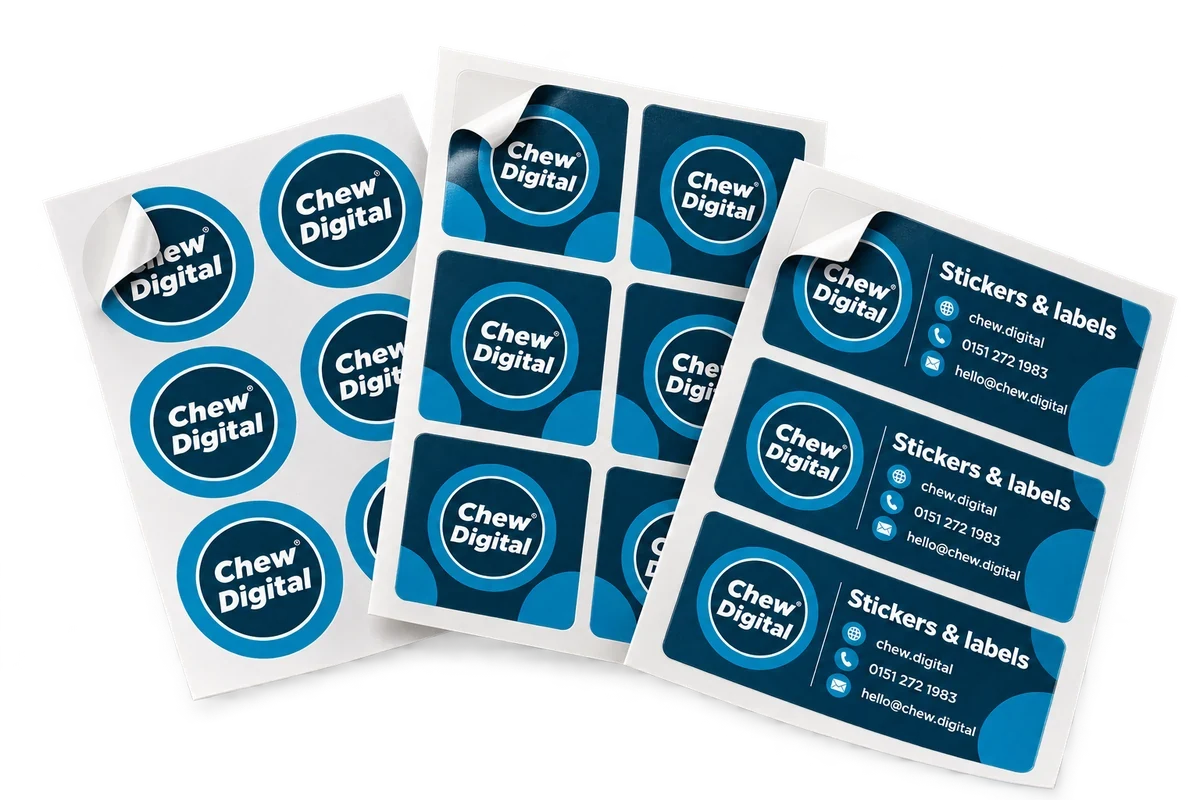 Chew Digital® stickers & labels product mockup