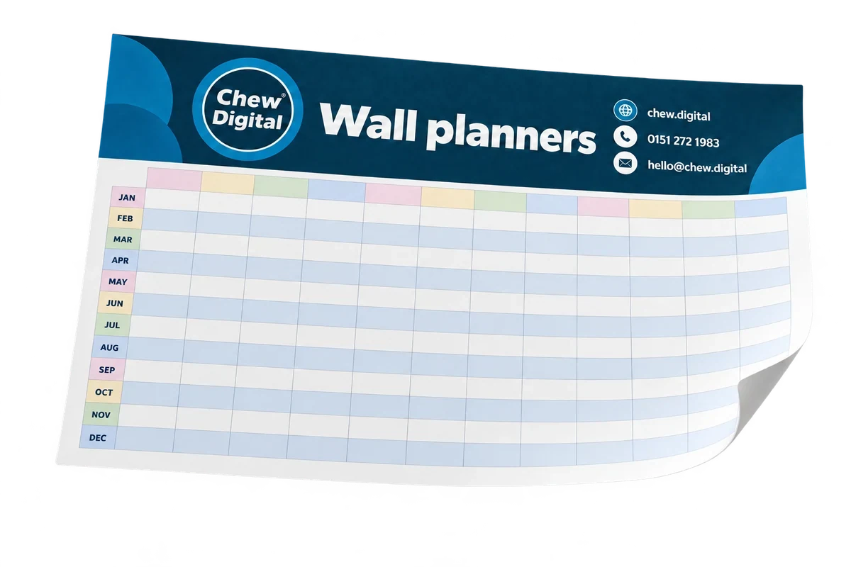 Chew Digital® wall planners product mockup