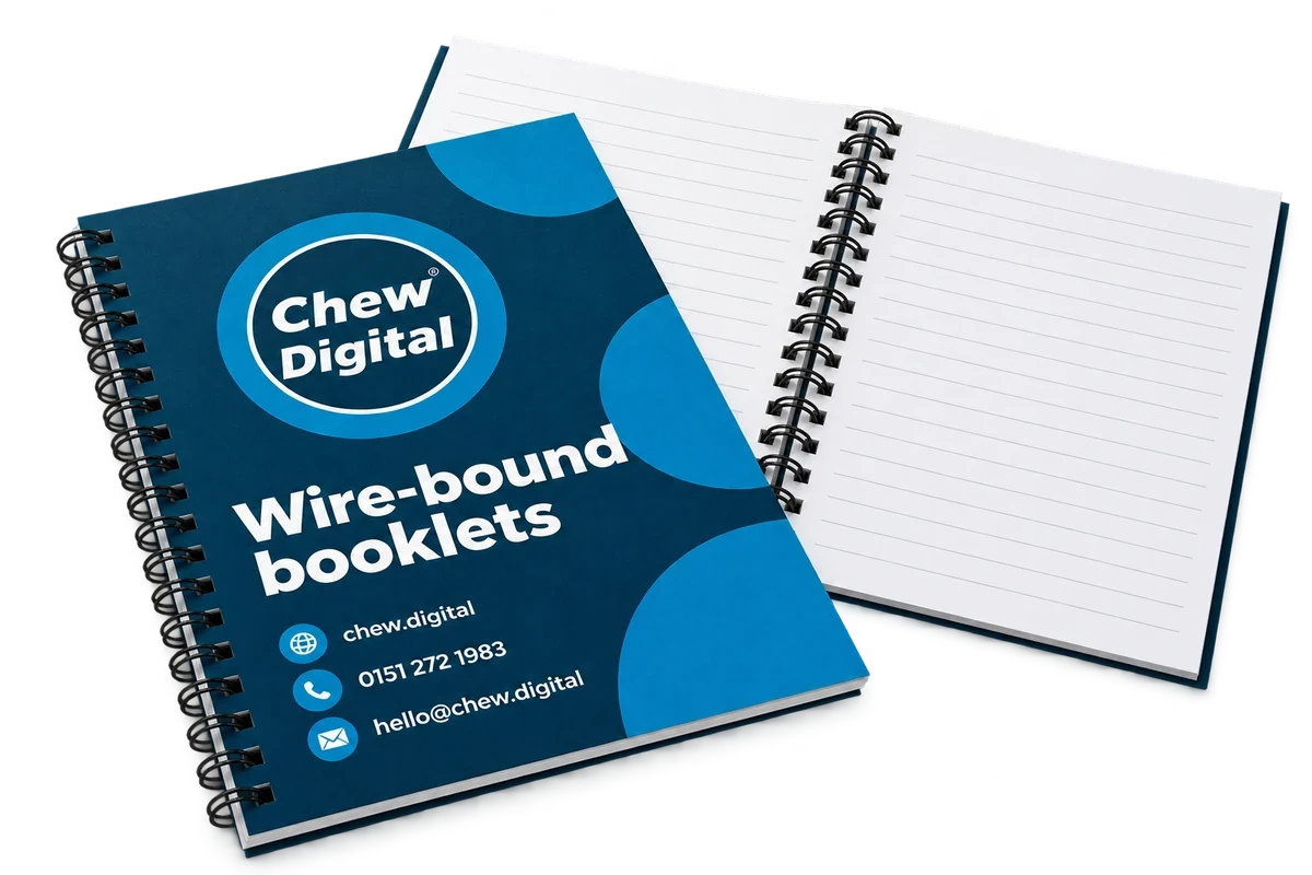 Chew Digital® wire-bound booklets product mockup